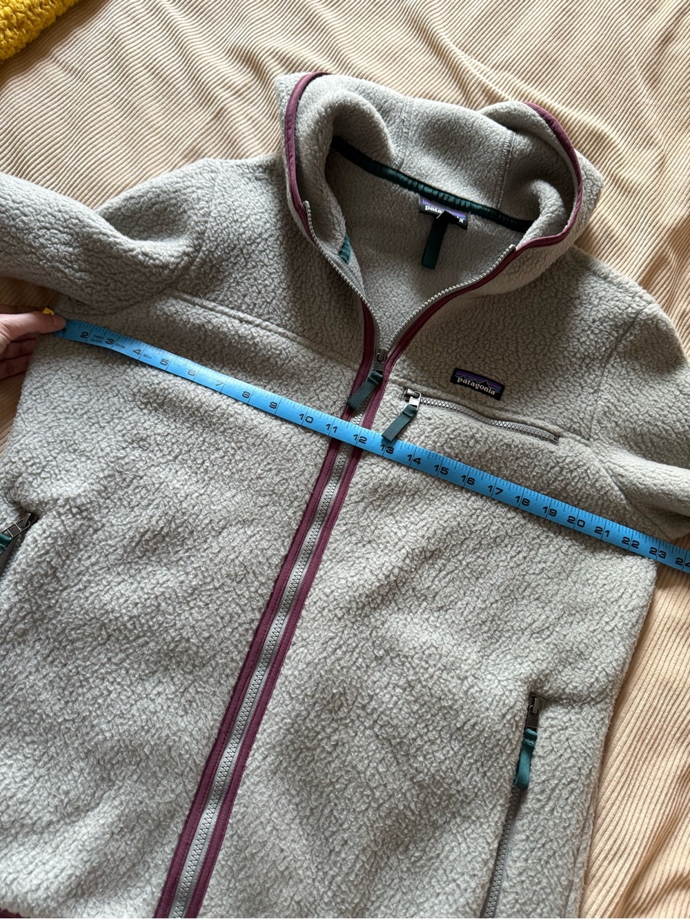 Patagonia Women’s Retro Pile Hoodie Feather Grey Full Zip Fleece Jacket Large - Picture 12 of 13